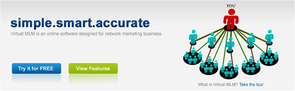 Virtual MLM is an online software designed for network marketing business. Photo of MLM Software.