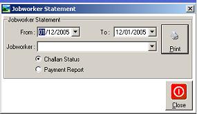 Job Worker Statement Snapshot, Inventory Control Software