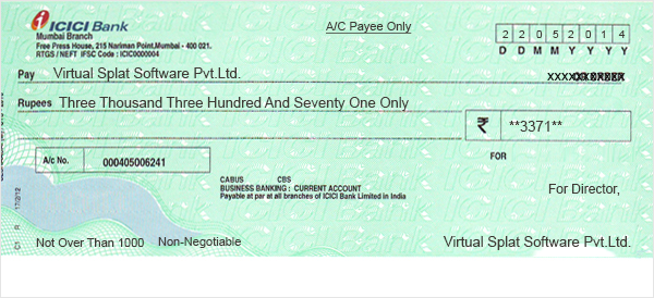cheque book printing format excel