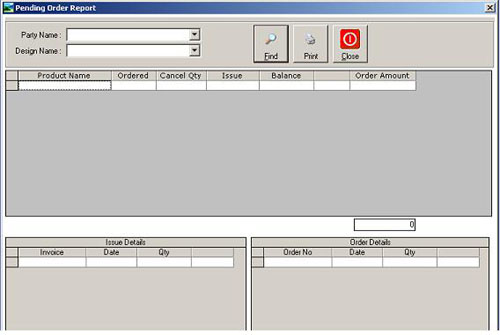 Pending Order Report Screen for Online Web Based Inventory Software by Virtual Splat