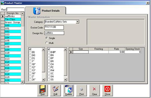 Product Details Master Module in Virtual Splat Inventory Software