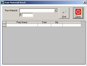 Raw Material Stock Module in Virtual Splat Inventory Software