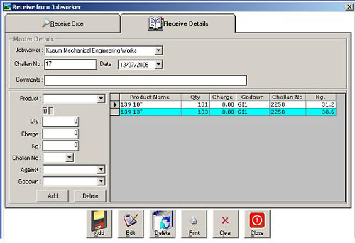Banner indicating inventory software for receiving job worker items