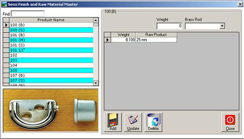 Semi finish And Raw Material Master Module for Online Web Based Inventory Software by Virtual Splat