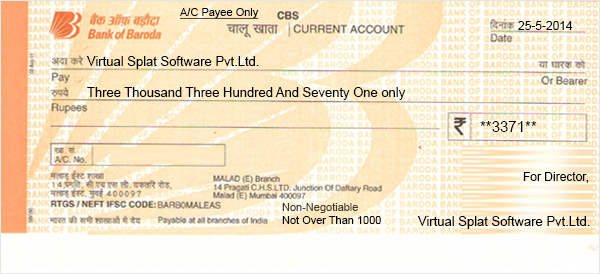 Cheque Printing Writing Software by Virtual Splat